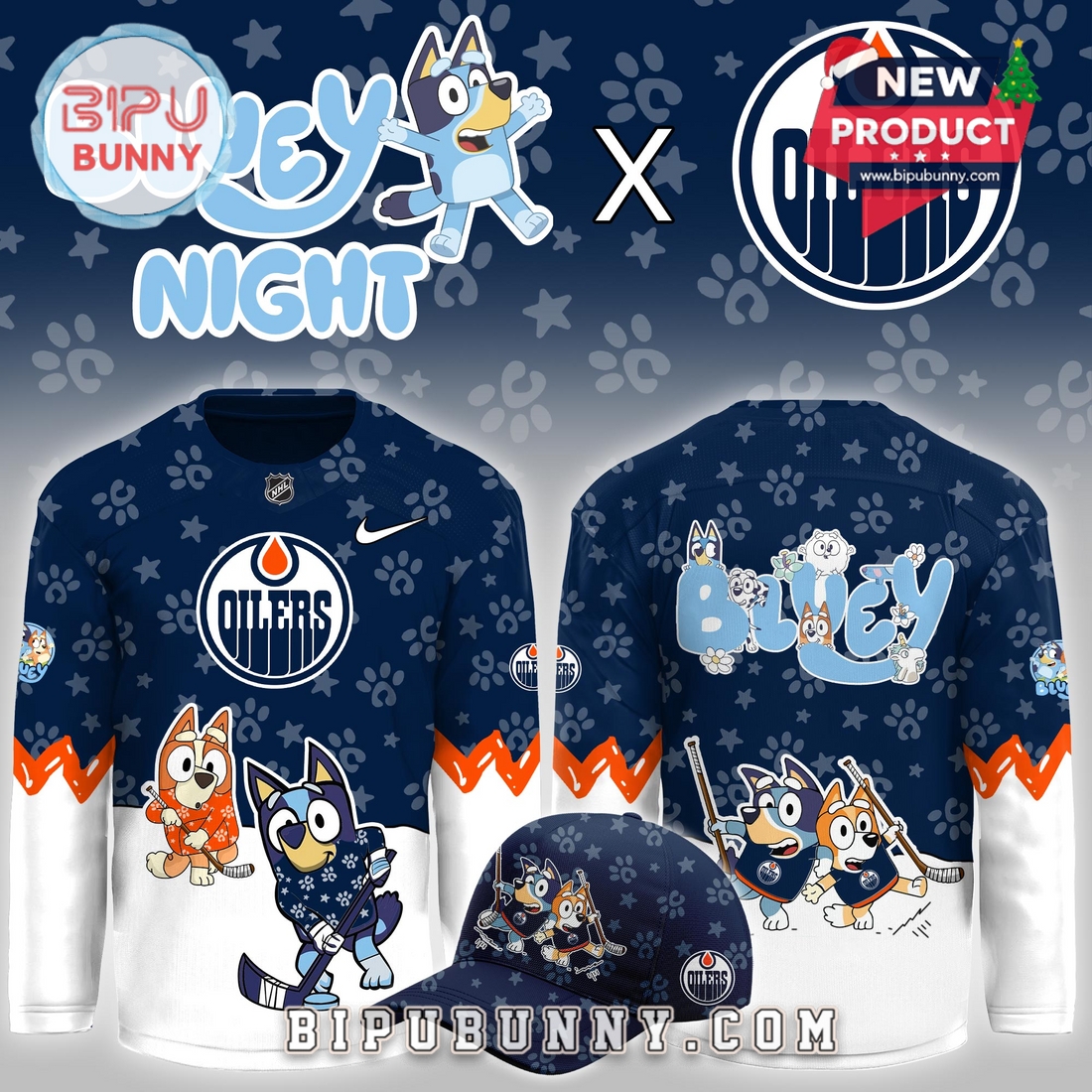 Edmonton Oilers NHL Bluey Night Limited Hockey Jersey Edmonton Oilers NHL Bluey Night Limited Hockey Jersey