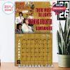 January 2026 Elvis Presley calendar with gold color scheme, live performance photos, and empowering quote in bold font!