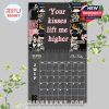 Elvis Presley July calendar with romantic lyric, pink hearts, and vintage music-inspired visuals in black and pink!