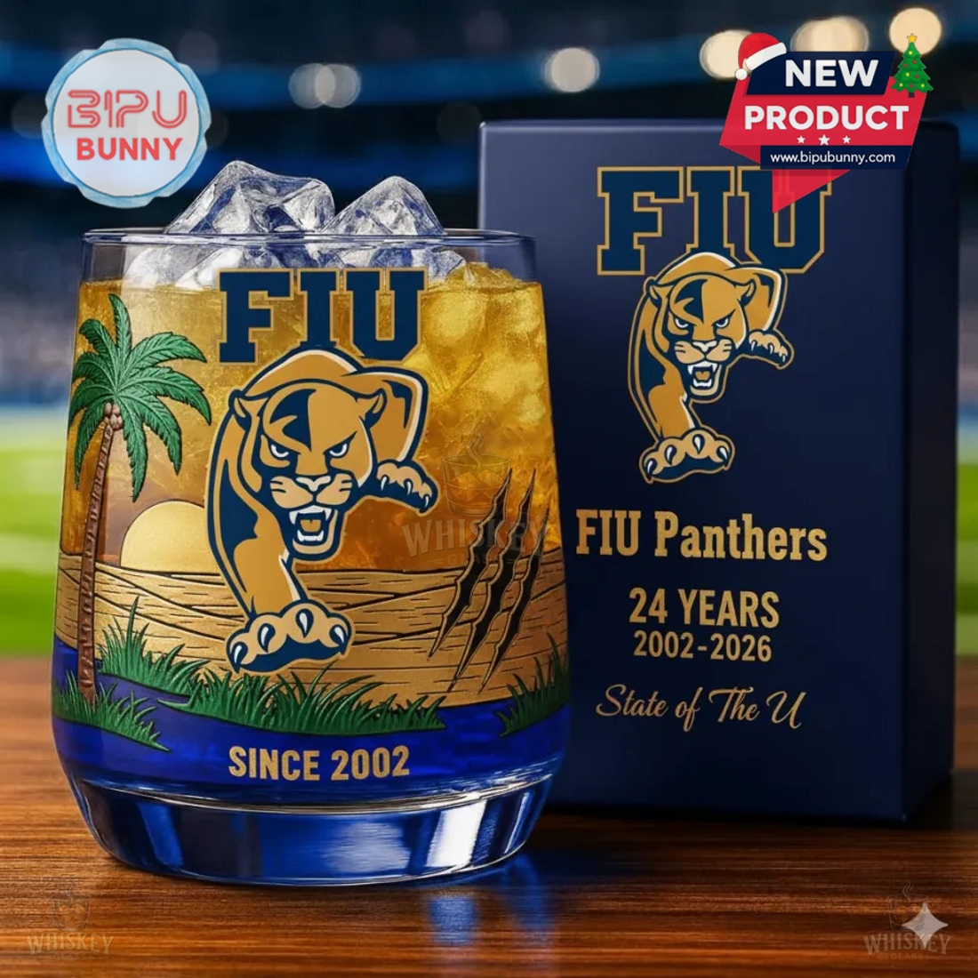 FIU Panthers 24th Anniversary Whiskey Glass FIU Panthers 24th Anniversary Whiskey Glass