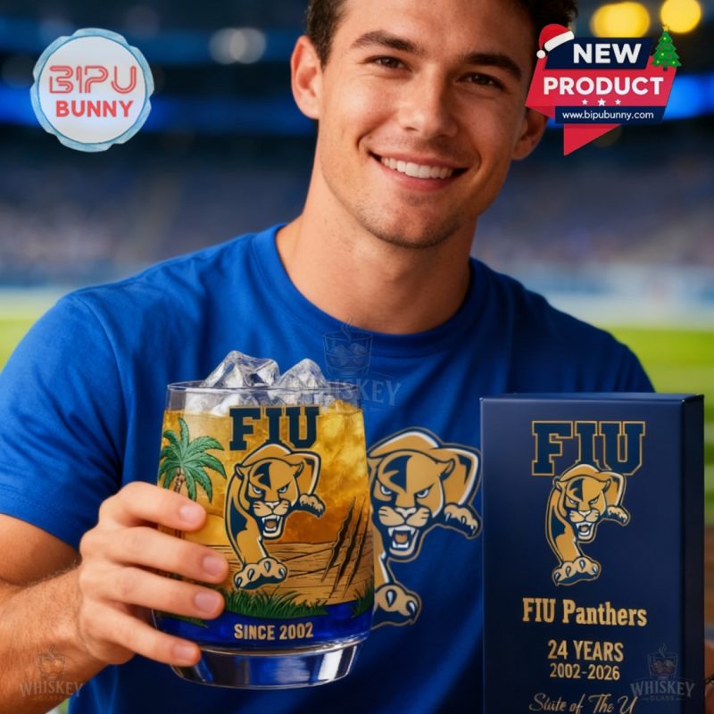 FIU Panthers 24th Anniversary Whiskey Glass FIU Panthers 24th Anniversary Whiskey Glass