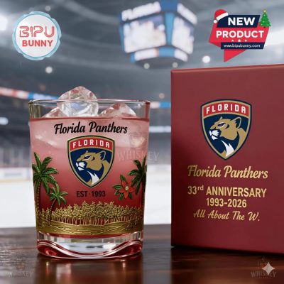 Florida Panthers 33rd Anniversary Whiskey Glass