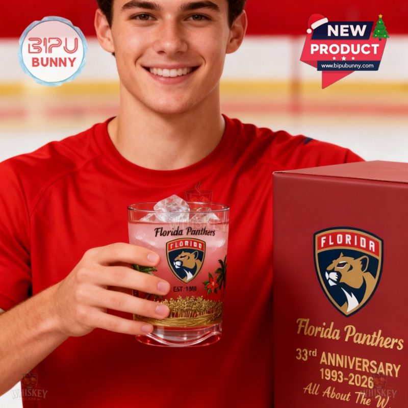 Florida Panthers 33rd Anniversary Whiskey Glass