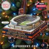 Christmas tree ornament of Soldier Field with Chicago Bears 106th Anniversary inscription.