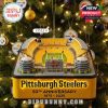 Pittsburgh Steelers stadium ornament celebrating the 50th anniversary of the team, with holiday lights and decorations.