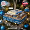 Detroit Lions Ford Field stadium ornament celebrating the 95th anniversary of the team, decorated for Christmas.