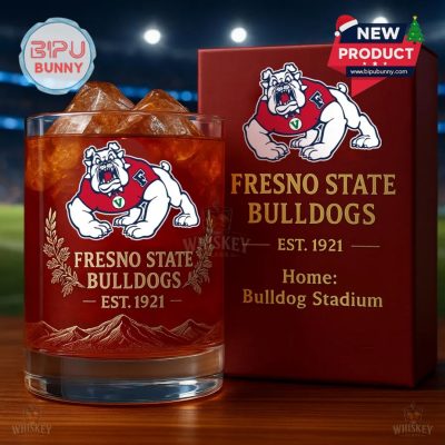 Fresno State Bulldogs Whiskey Glass