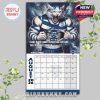 August 2026 calendar page of Geelong Cats with animated cat mascot and motivational team slogan in stormy action scene!