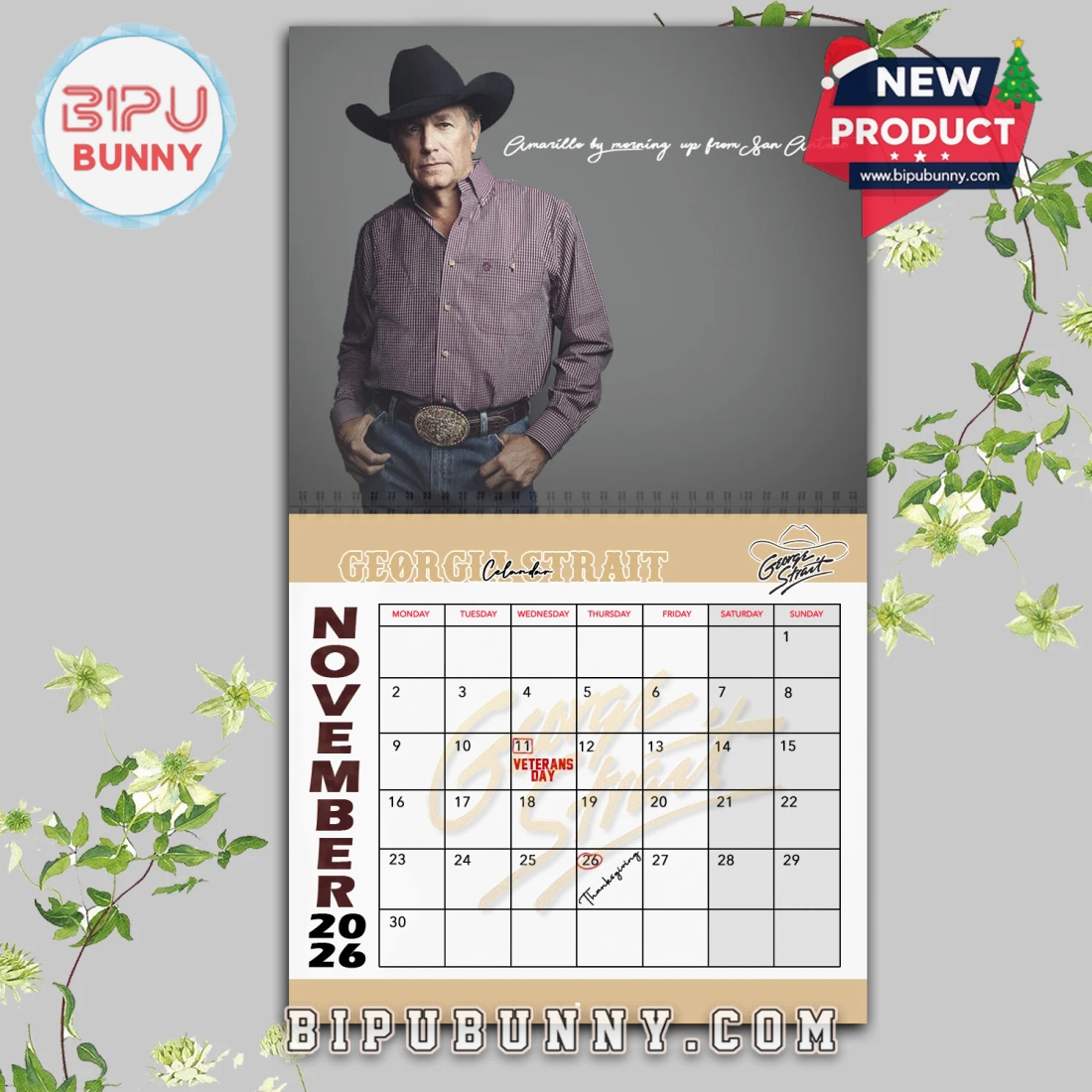 George Strait Wall Hanging Calendar 2026 George Strait Wall Hanging Calendar 2026