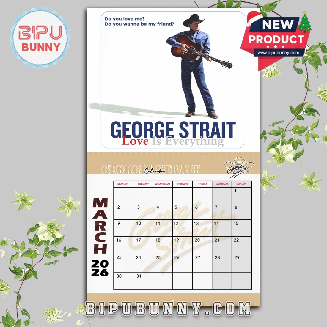 George Strait Wall Hanging Calendar 2026 George Strait Wall Hanging Calendar 2026