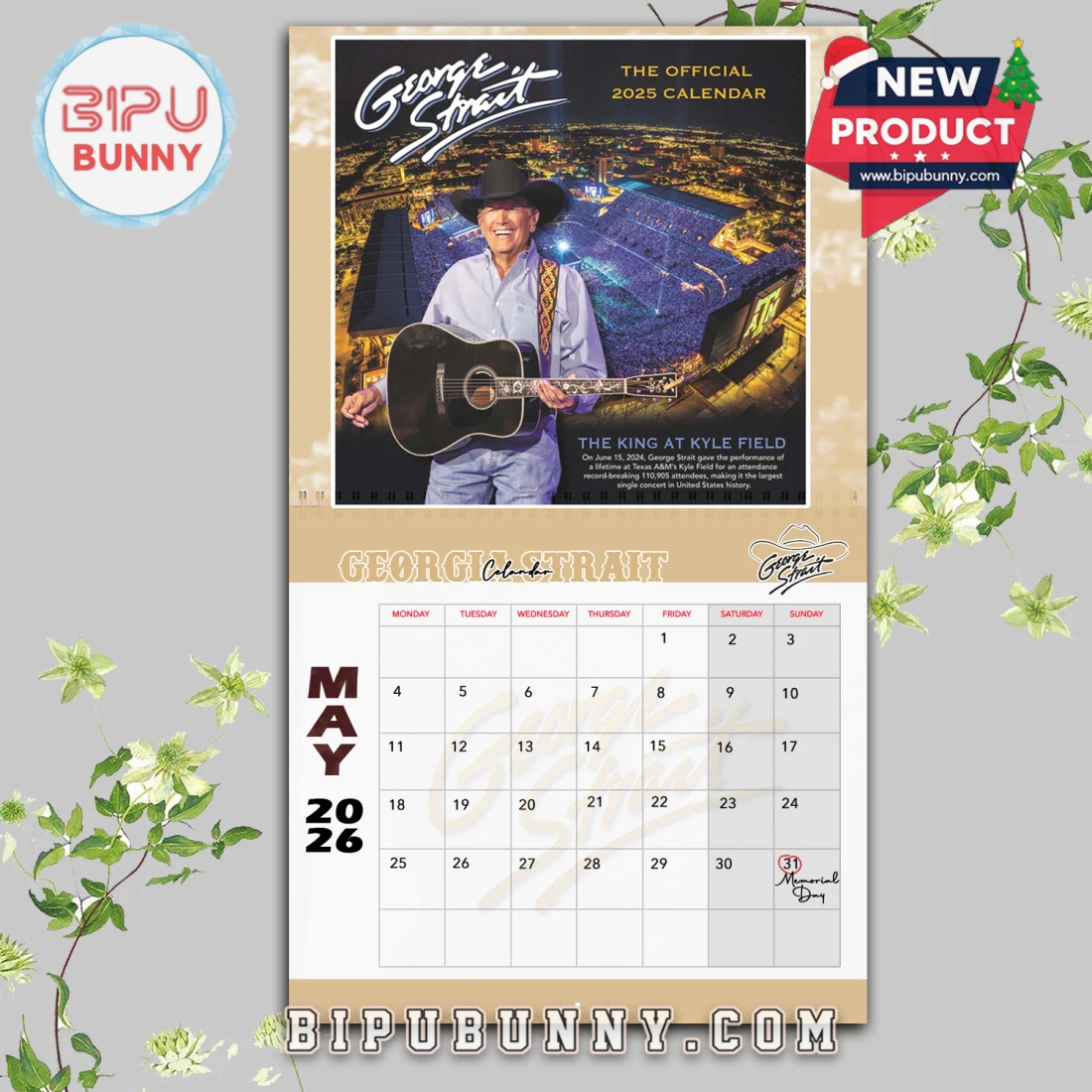 George Strait Wall Hanging Calendar 2026 George Strait Wall Hanging Calendar 2026
