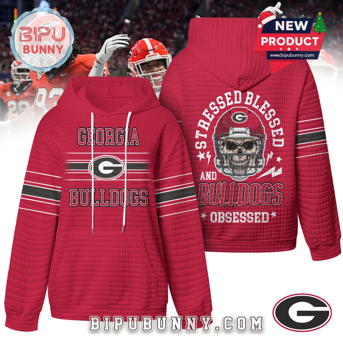 Georgia Bulldogs NCAA Obsessed Waffle Hoodie Georgia Bulldogs NCAA Obsessed Waffle Hoodie