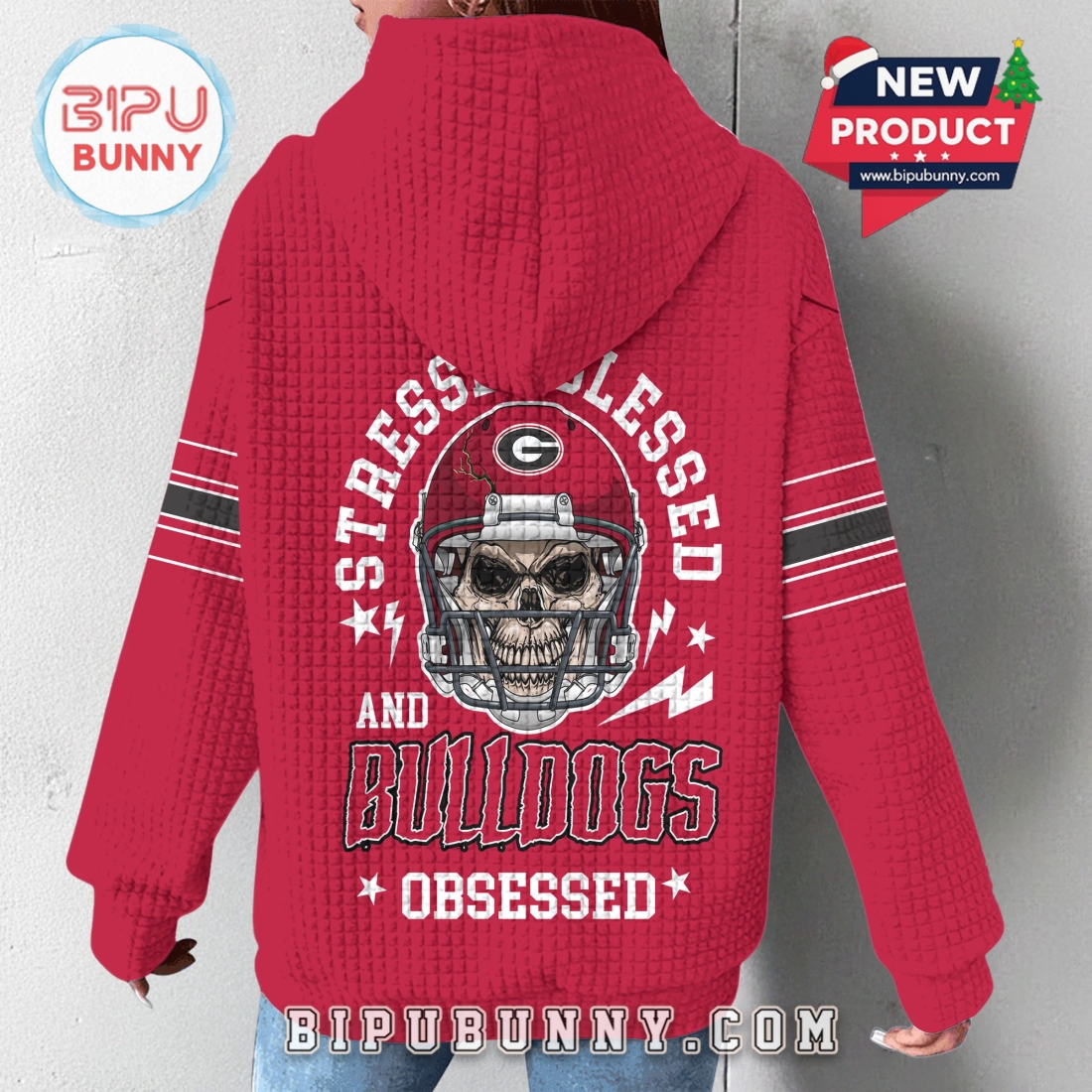 Georgia Bulldogs NCAA Obsessed Waffle Hoodie Georgia Bulldogs NCAA Obsessed Waffle Hoodie