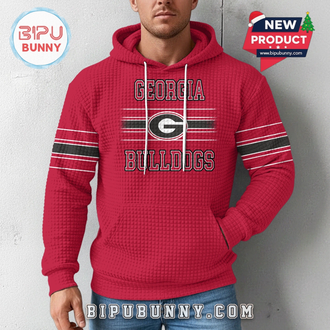 Georgia Bulldogs NCAA Obsessed Waffle Hoodie Georgia Bulldogs NCAA Obsessed Waffle Hoodie