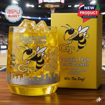 Georgia Tech Yellow Jackets 134th Anniversary Whiskey Glass
