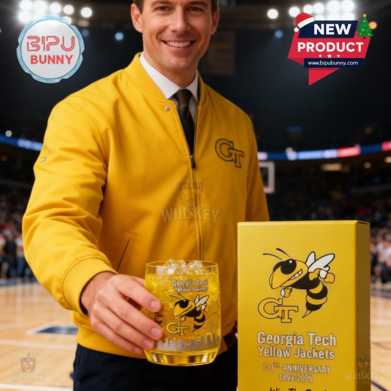 Georgia Tech Yellow Jackets 134th Anniversary Whiskey Glass