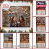 Multiple pages from the 2026 Gilmore Girls calendar displayed with seasonal artwork, including festive winter, fall, and Valentine’s scenes centered around the beloved mother-daughter duo.