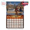 Holiday-themed December calendar from the 2026 Gilmore Girls edition, featuring a snowy gazebo, holiday lights, and the show’s leads in a warm winter setting.