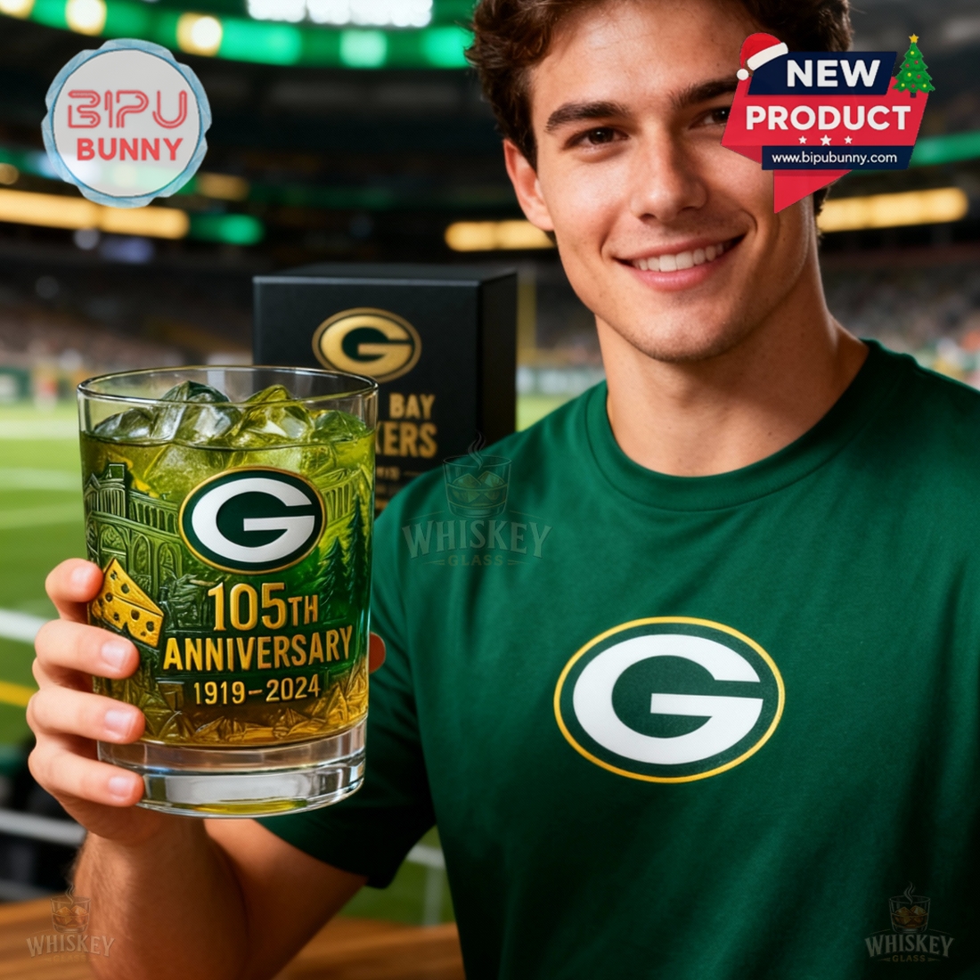 Green Bay Packers 105th Anniversary Whiskey Glass Green Bay Packers 105th Anniversary Whiskey Glass