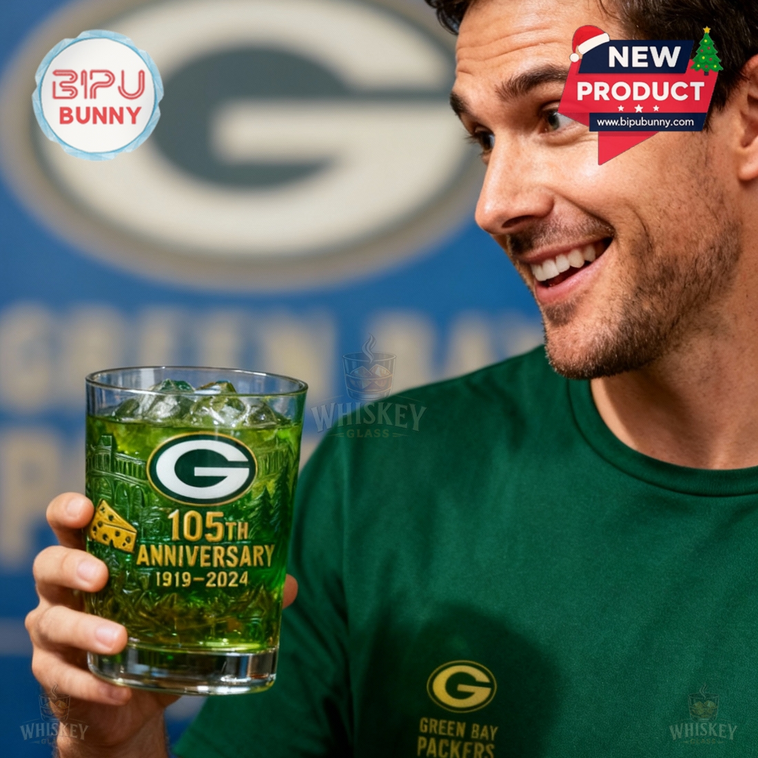 Green Bay Packers 105th Anniversary Whiskey Glass Green Bay Packers 105th Anniversary Whiskey Glass
