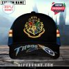 Tennessee Titans and Hogwarts crossover cap with black base, gold-striped sides, broomstick detail, and Hogwarts crest.