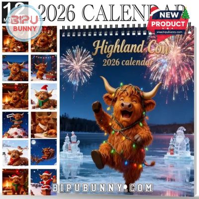 Highland Cow Charming Holiday Wall Calendar 2026 Highland Cow Charming Holiday Wall Calendar 2026