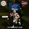 65th Anniversary bell ornament with snowflakes, a football, and the Buffalo Bills logo, celebrating the team's milestone.