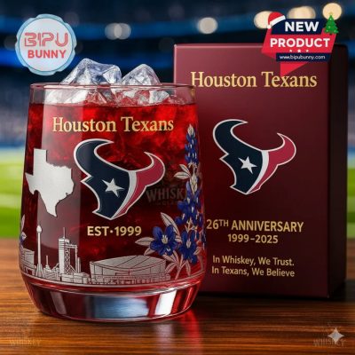 Houston Texans 26th Anniversary Whiskey Glass