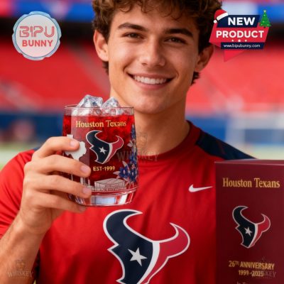 Houston Texans 26th Anniversary Whiskey Glass
