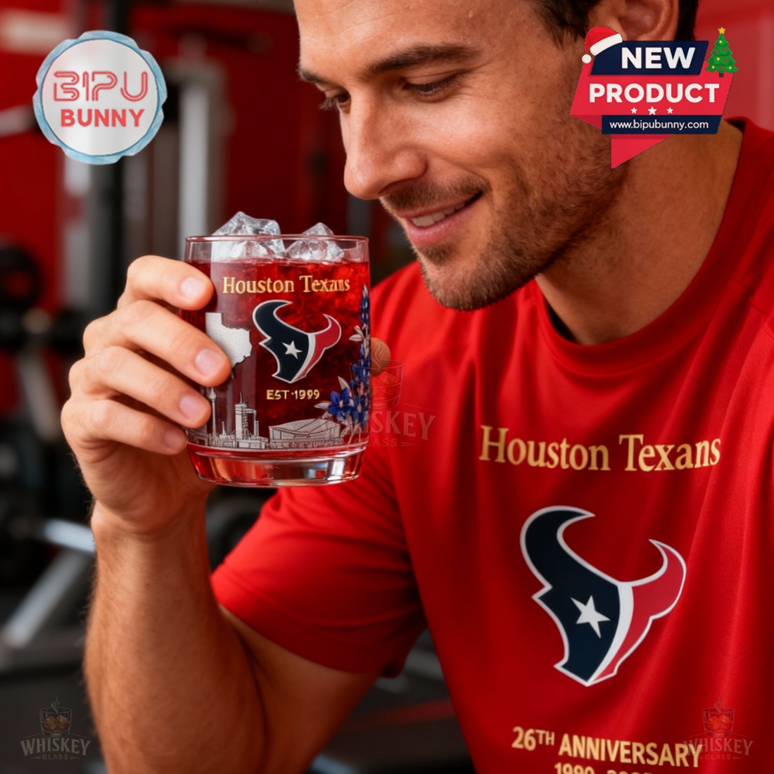 Houston Texans 26th Anniversary Whiskey Glass Houston Texans 26th Anniversary Whiskey Glass