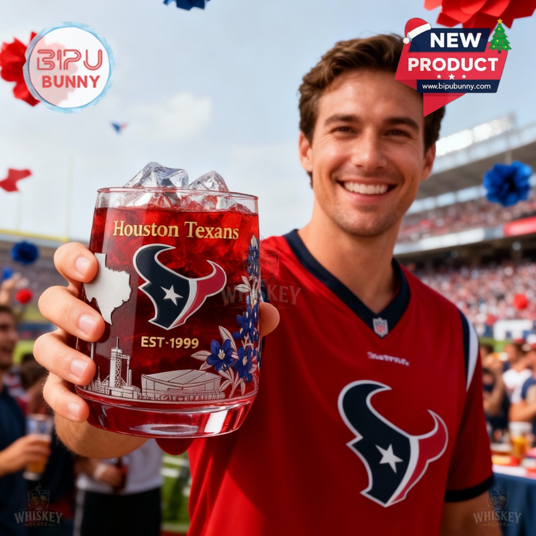 Houston Texans 26th Anniversary Whiskey Glass Houston Texans 26th Anniversary Whiskey Glass