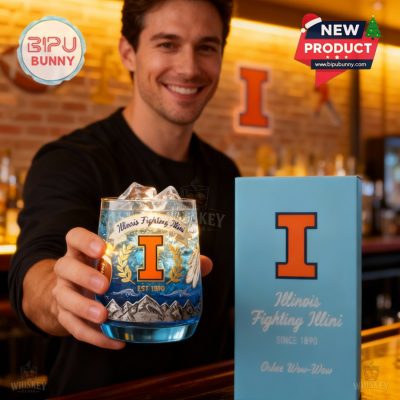 Illinois Fighting Illini Whiskey Glass