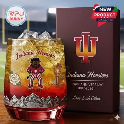 Indiana Hoosiers 139th Anniversary Whiskey Glass