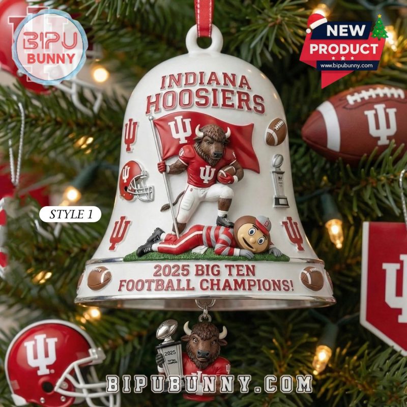 Indiana Hoosiers Big Ten Champions Bell Ornament Indiana Hoosiers Big Ten Champions Bell Ornament