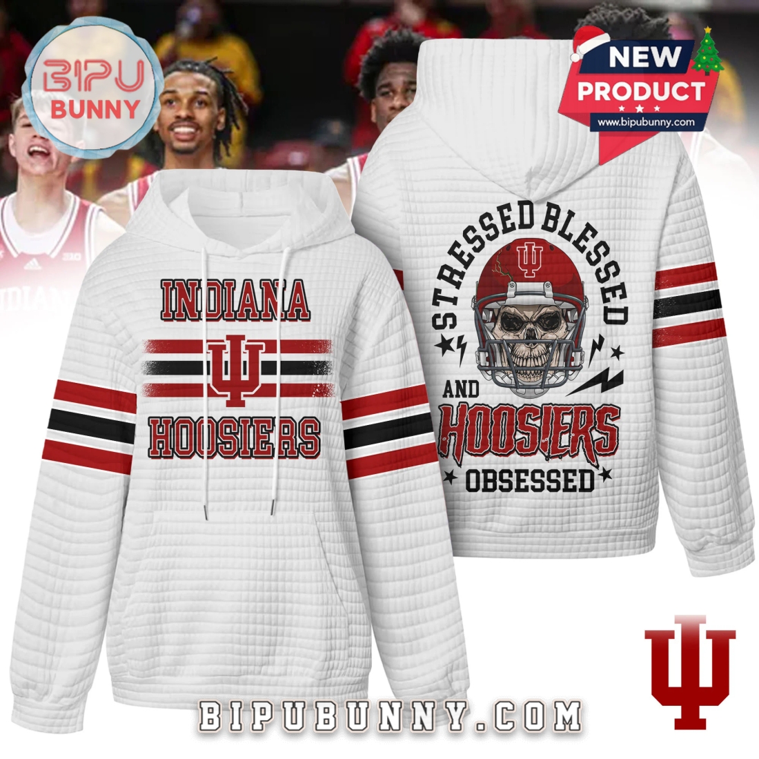 Indiana Hoosiers NCAA Obsessed Waffle Hoodie Indiana Hoosiers NCAA Obsessed Waffle Hoodie