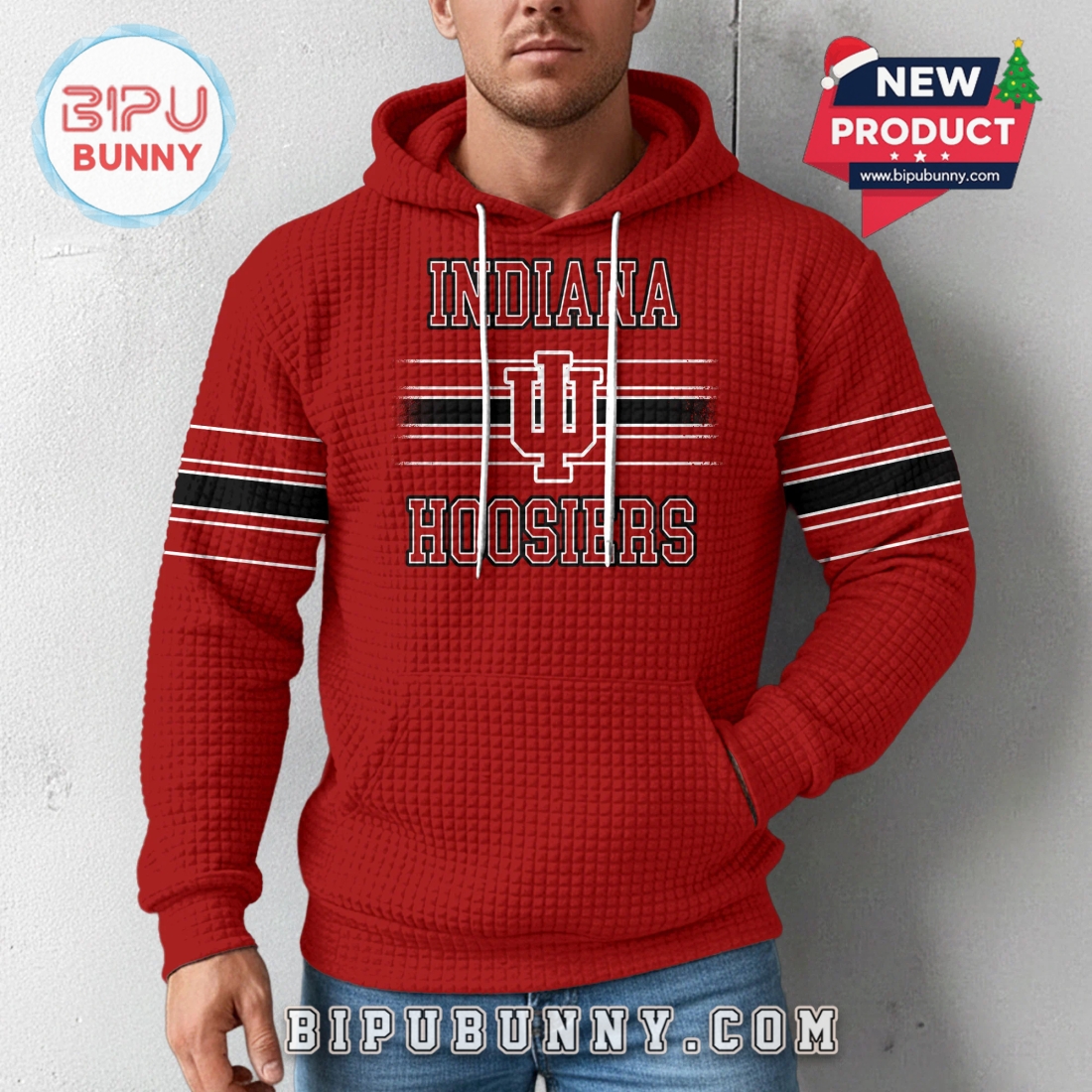 Indiana Hoosiers NCAA Obsessed Waffle Hoodie Indiana Hoosiers NCAA Obsessed Waffle Hoodie