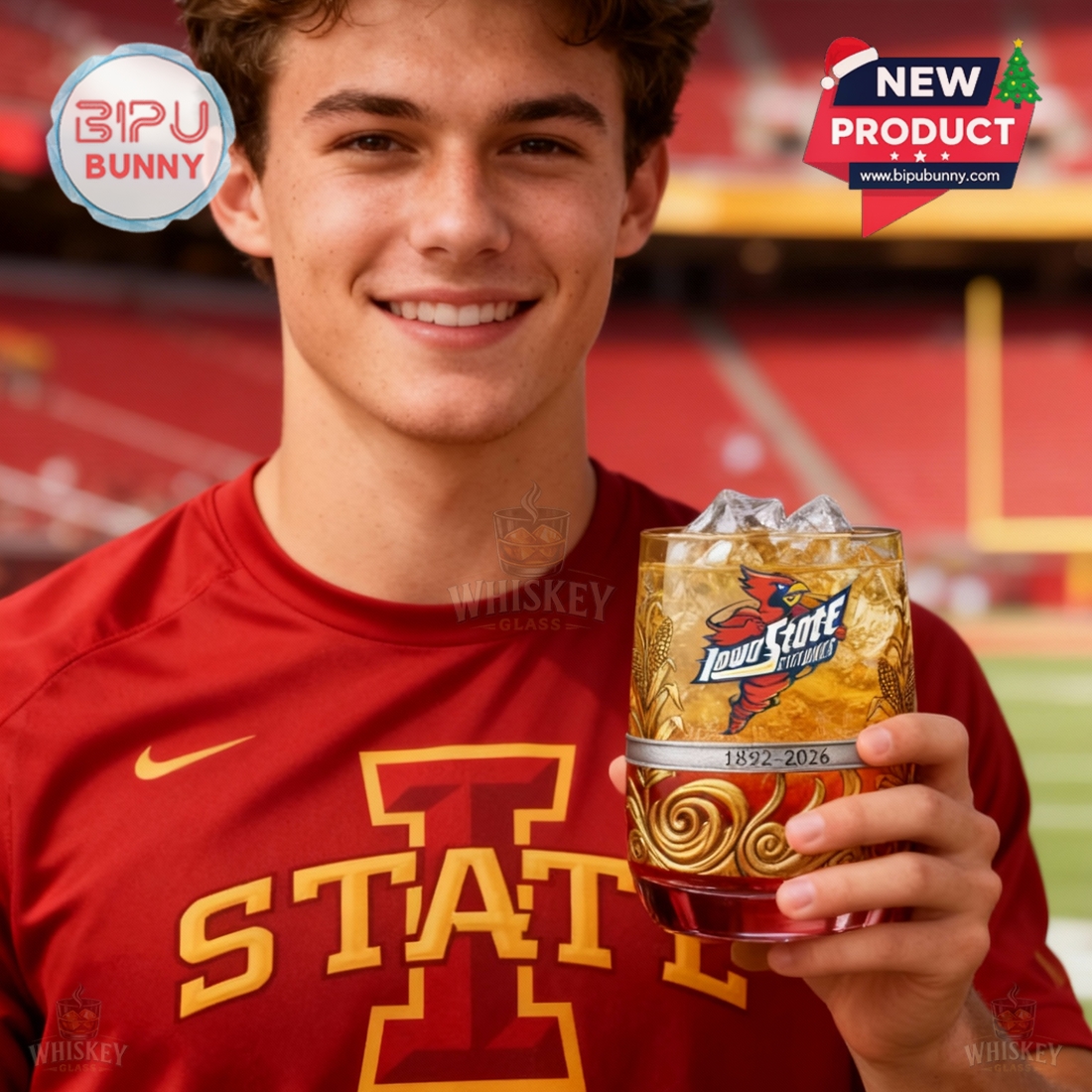 Iowa State Cyclones 134th Anniversary Whiskey Glass Iowa State Cyclones 134th Anniversary Whiskey Glass