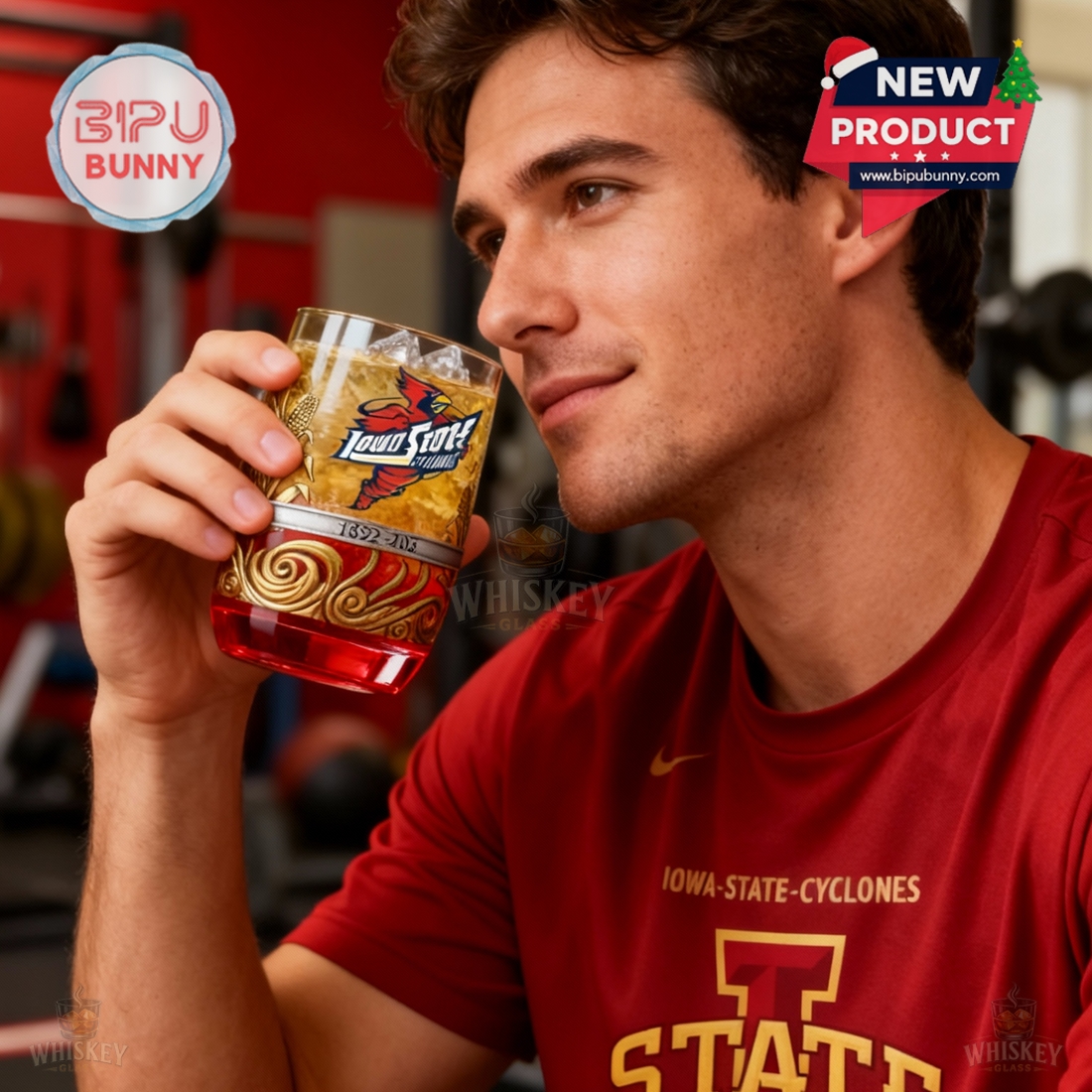 Iowa State Cyclones 134th Anniversary Whiskey Glass Iowa State Cyclones 134th Anniversary Whiskey Glass