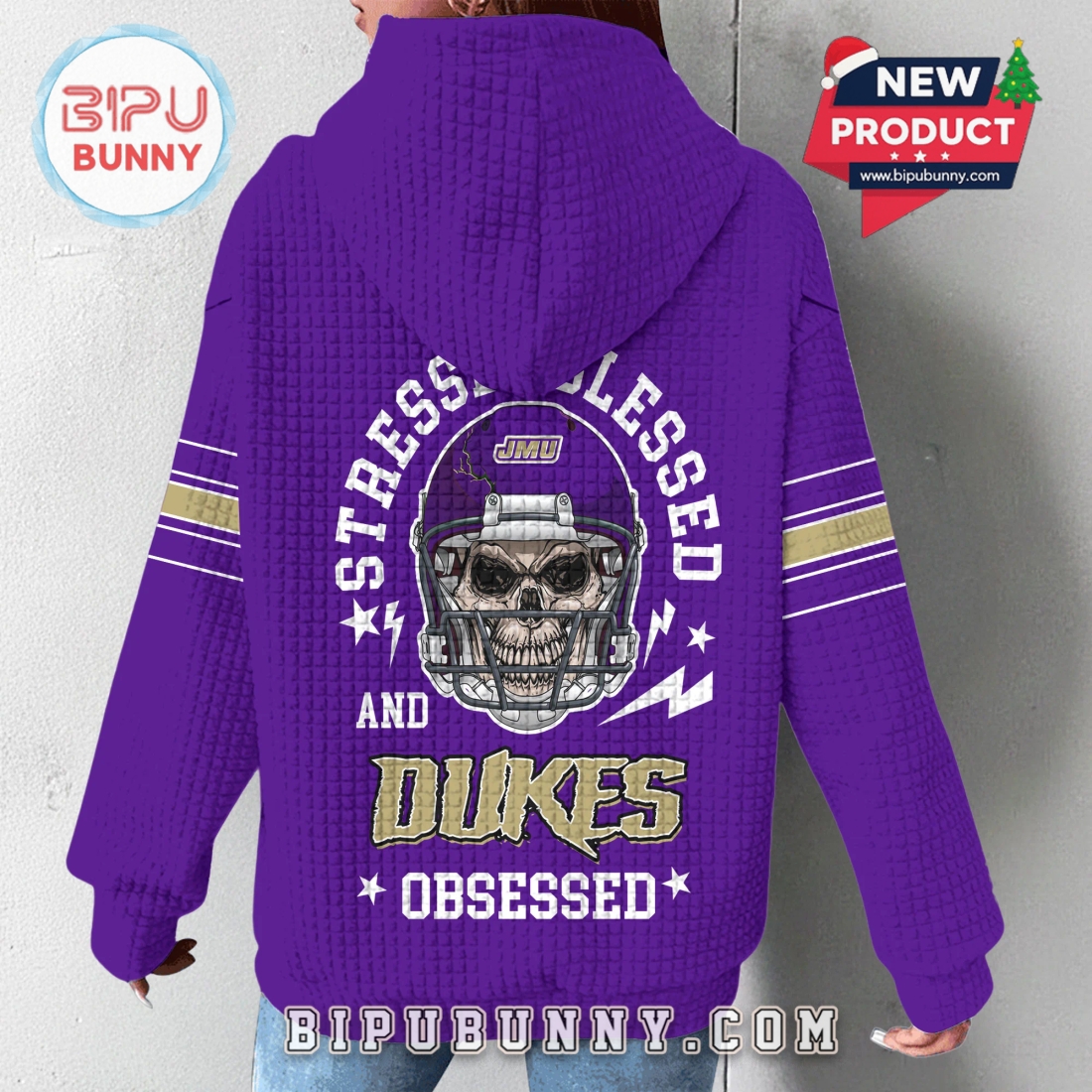 James Madison Dukes NCAA Obsessed Waffle Hoodie James Madison Dukes NCAA Obsessed Waffle Hoodie