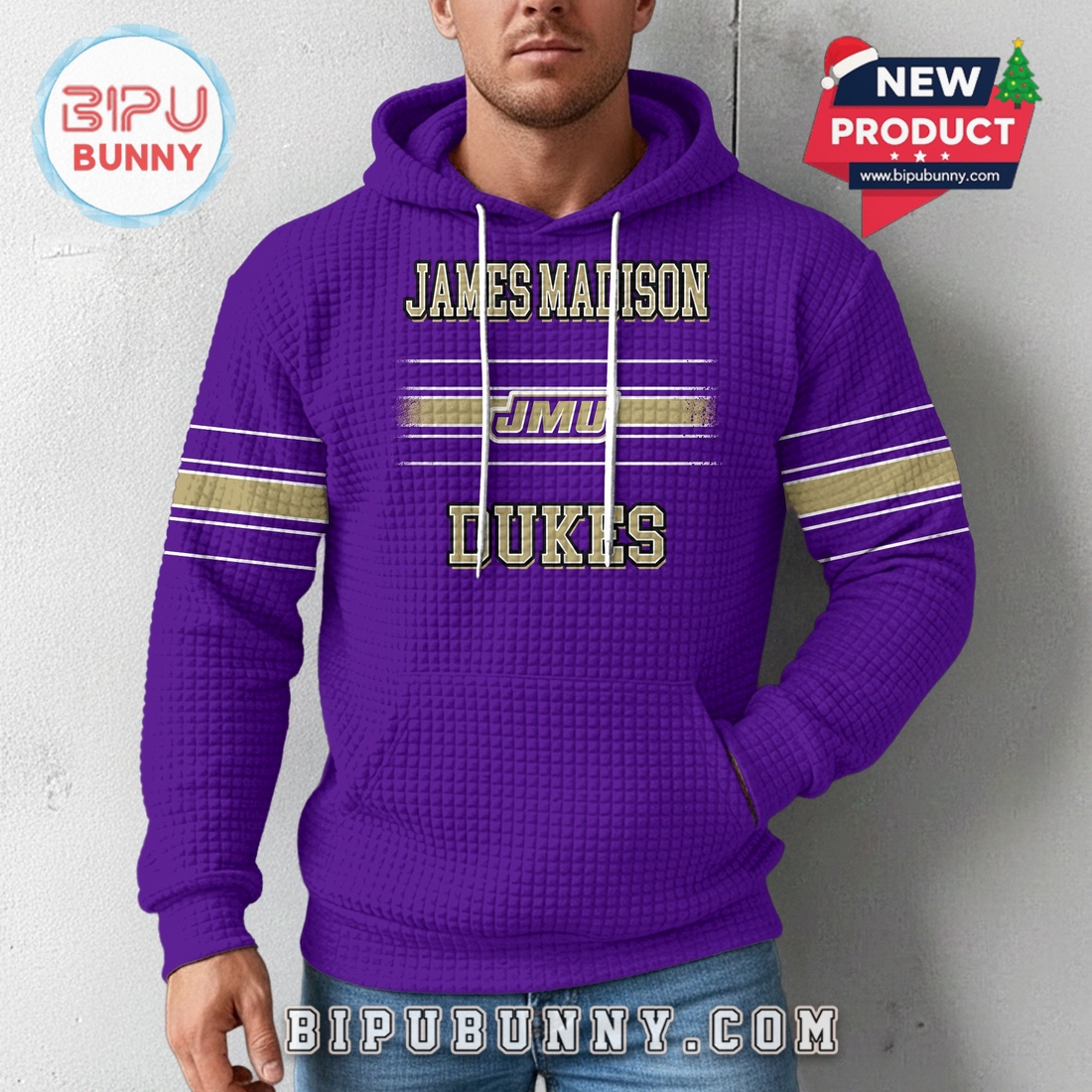 James Madison Dukes NCAA Obsessed Waffle Hoodie James Madison Dukes NCAA Obsessed Waffle Hoodie