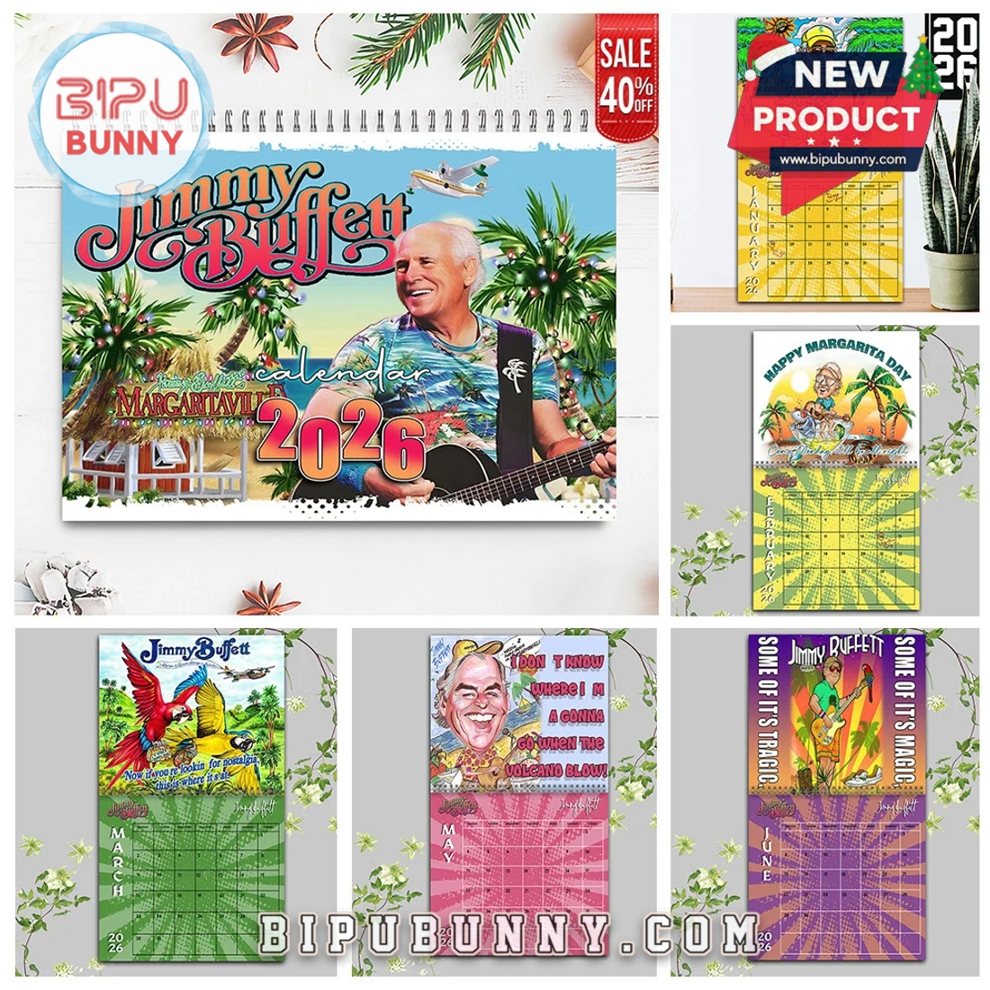 Jimmy Buffett Wall Hanging Calendar 2026 Jimmy Buffett Wall Hanging Calendar 2026