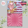 May 2026 calendar page with caricature of Jimmy Buffett and lyrics from his volcano-themed song on a bright pink background!