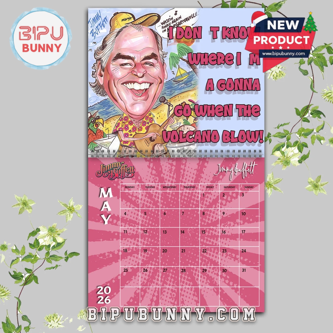 Jimmy Buffett Wall Hanging Calendar 2026 Jimmy Buffett Wall Hanging Calendar 2026