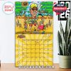January 2026 calendar page with beach-themed cartoon of Jimmy Buffett and sunny yellow calendar design!