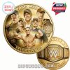 Gold commemorative coin of WWE superstar John Cena, showcasing six eras of his career with text 