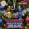 Josh Allen figurine ornament with Wyoming and Buffalo Bills jerseys, featuring a tribute to his legacy at Wyoming.