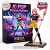 Brick figure Mira Style Two from Kpop Demon Hunters with pink hair detailed clothing and matching collector box!