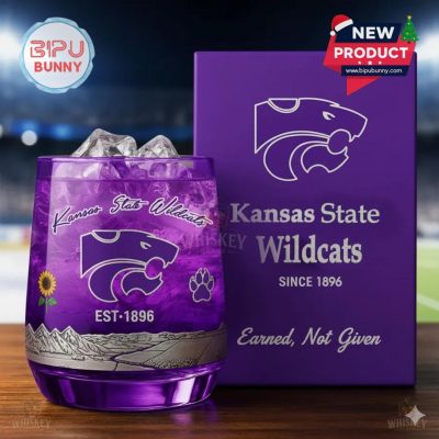 Kansas State Wildcats Whiskey Glass