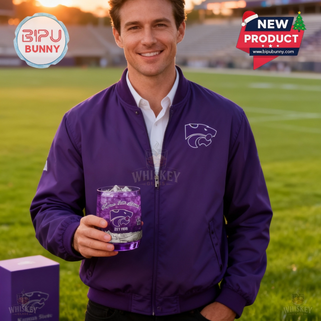 Kansas State Wildcats Whiskey Glass Kansas State Wildcats Whiskey Glass