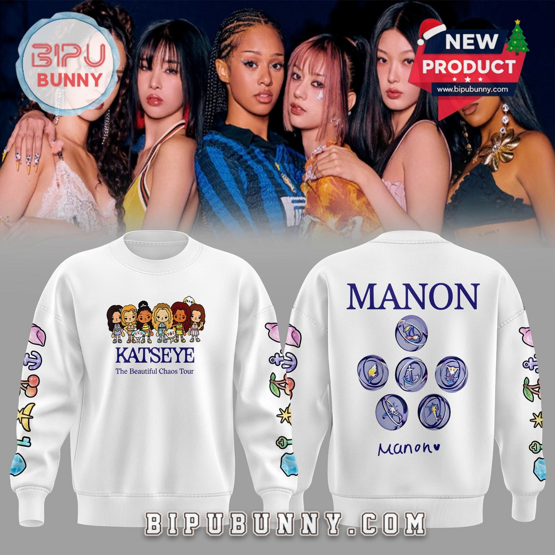 Katseye Manon Bannerman Beautiful Chaos Tour White Hoodie Katseye Manon Bannerman Beautiful Chaos Tour White Hoodie